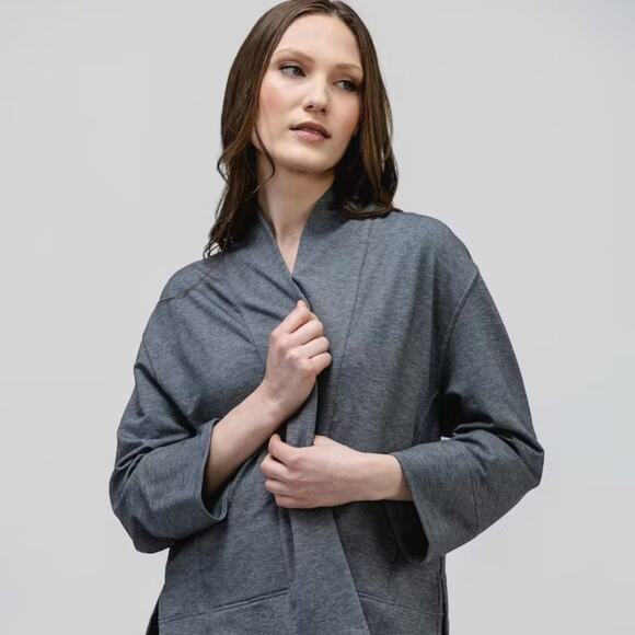 Ministry of‎ Supply Merino Wool Blend Fusion Terry Cardigan Gray Heather XS NWT - Picture 2 of 9